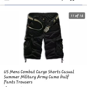 Black men's cargo shorts